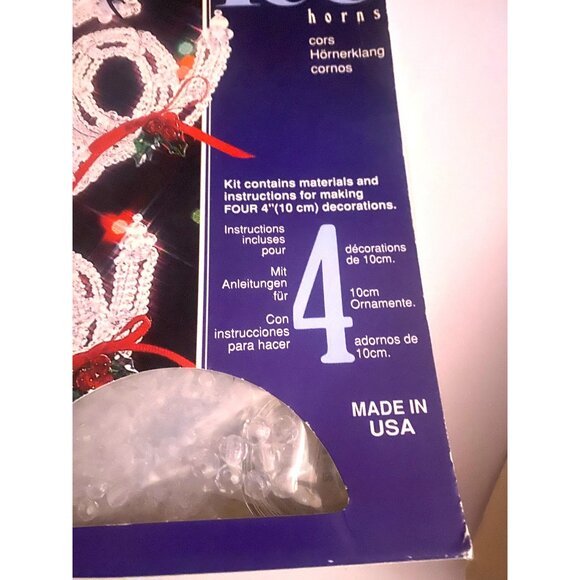 NOS The Beadery Christmas DIY Ornaments 3 Kit Bundle 18 pc Angels Horns Ladies - Picture 5 of 10